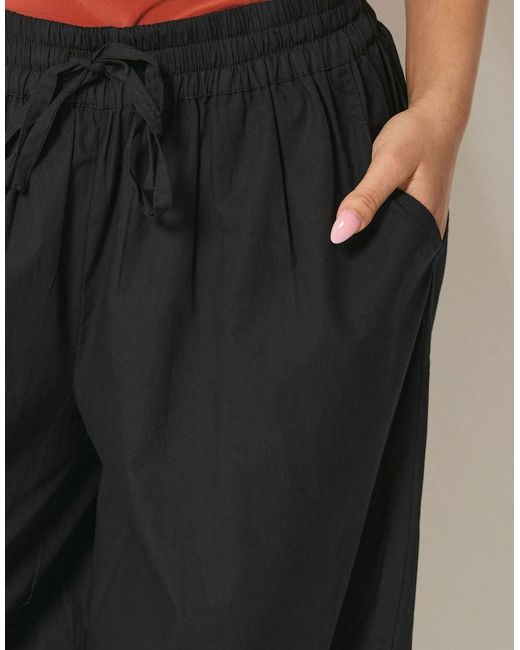 PixieGirl Black Petite Poplin Balloon Trousers