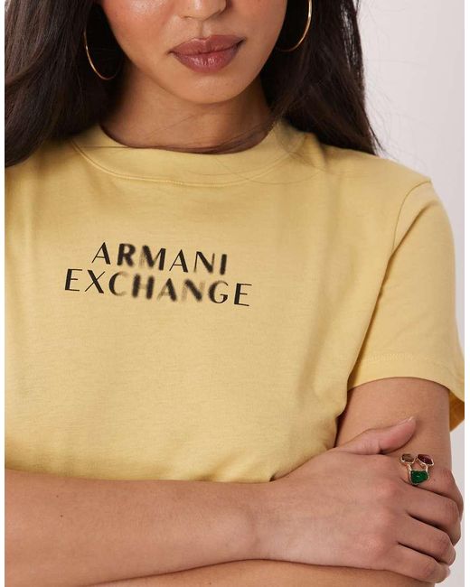 ARMANI EXCHANGE Blue Central Logo T-shirt