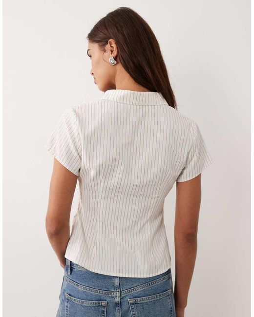 Princess Polly White Lift Off Fitted Button Up Shirt