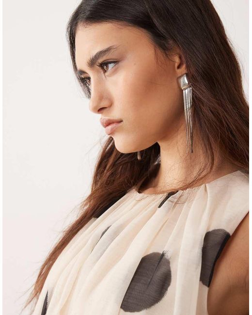 ARRANGE Natural Gathered Drape Maxi Dress