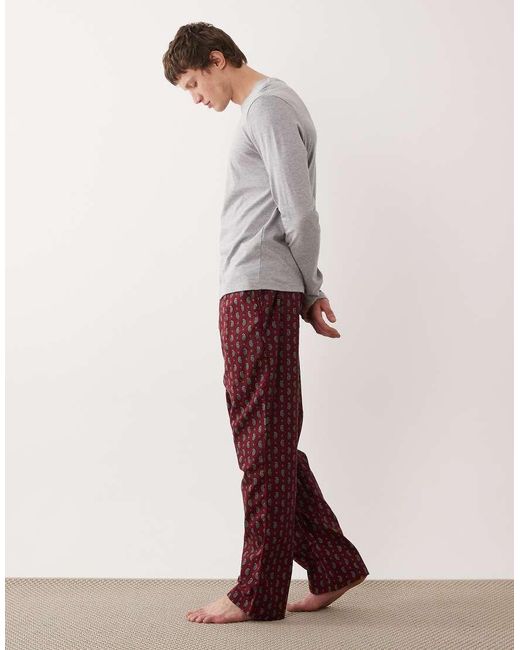 Gant Red Flannel Paisley Pajama Pants for men