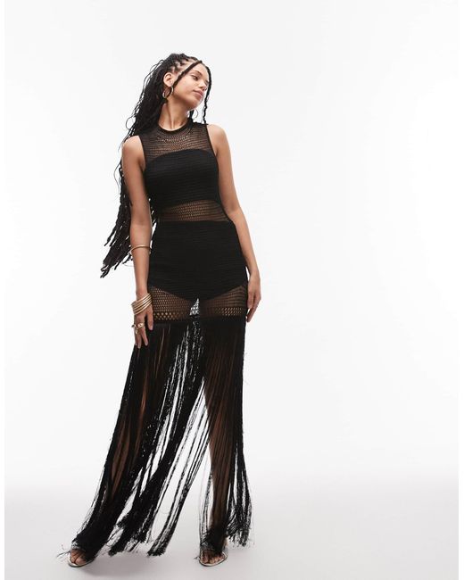 Mango Women's Black Capsule Crochet Fringe Sleeveless Dress - www.disolcolor.com Mango Women's Black Capsule Crochet Fringe Sleeveless Dress - www.disolcolor.com