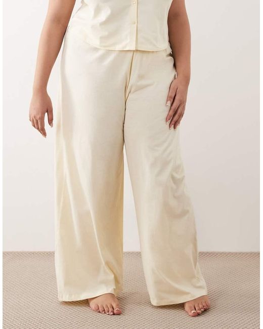ASOS Natural Asos Design Curve Mix & Match Cotton Pajama Pants