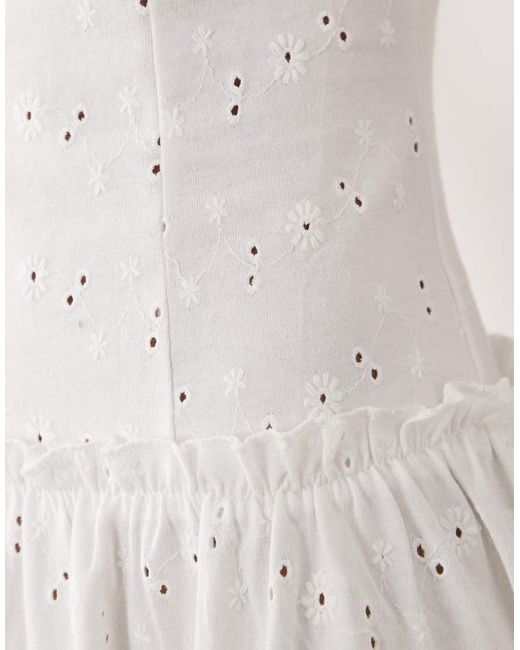 ASOS Natural Broderie Cami Maxi Dress