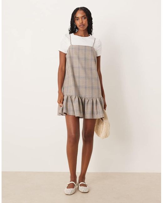 ASOS Natural Hybrid Cami Mini Dress With Contrast T-Shirt