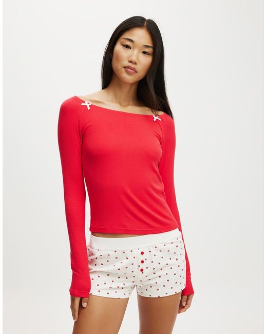 Cotton On Red Peached Jersey Boyshort