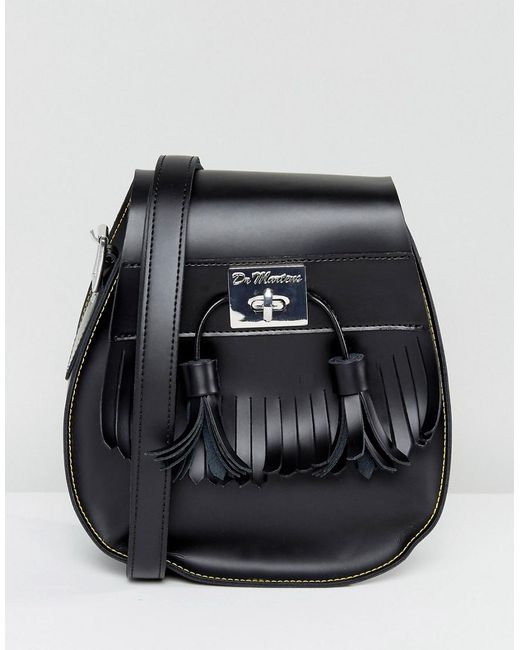 Dr. Martens Black Tassel Saddle Bag