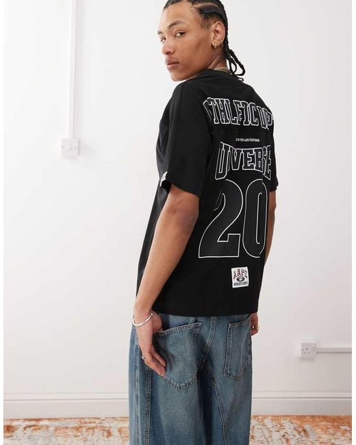 Aape By A Bathing Ape Black Aape By A Bathing Ape Sports Jersey Logo T-Shirt for men