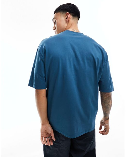 T-shirt oversize con stampa di paesaggio sul petto di ASOS in Blue da Uomo