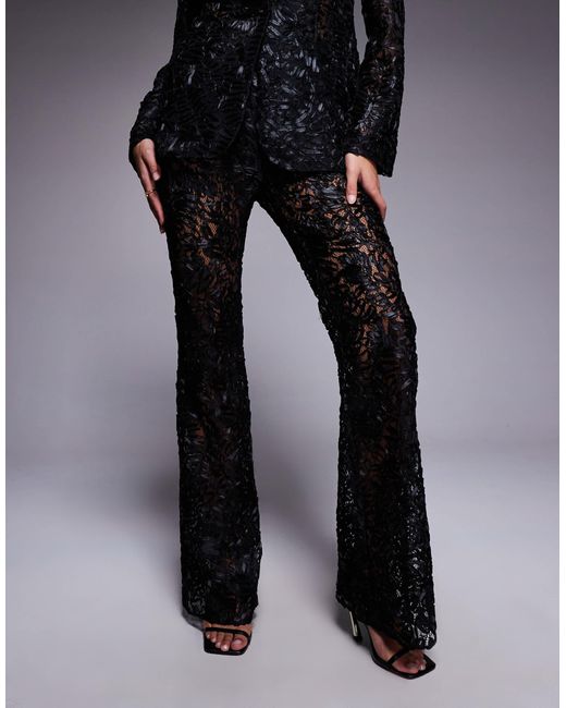 ASOS Blue Lace Kick-flare Tailored Trouser Co-ord