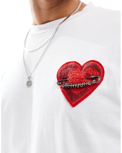 Sixth June White Heart Detail T-shirt for men