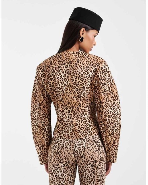 ASOS Brown Cropped Cinched Blazer