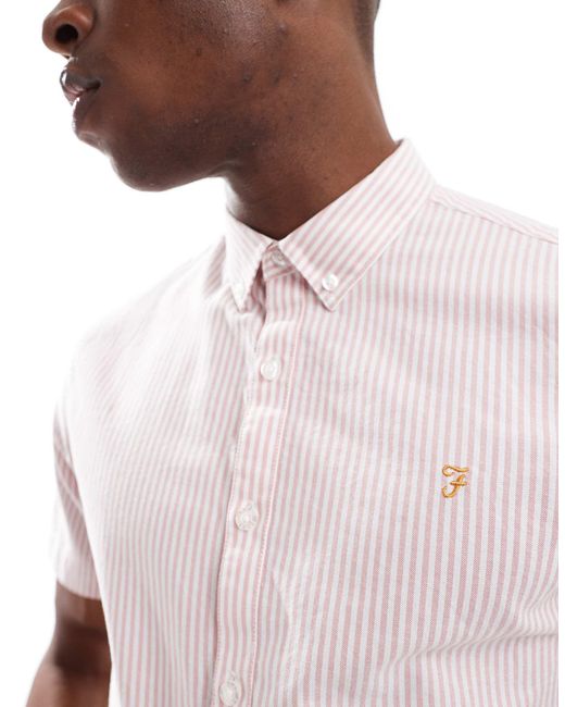 Farah – brewer – kurzärmliges hemd in White für Herren