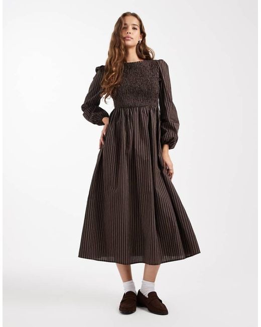 Daisy Street Multicolor Volume Sleeve Midaxi Dress