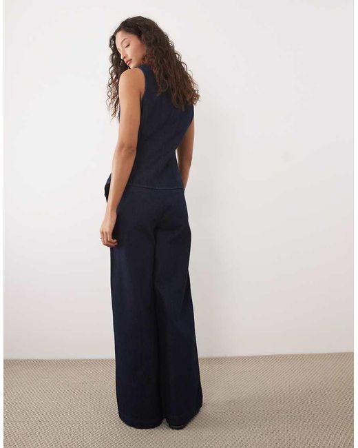 Mango Blue Avery 100% Cotton Straight Jean Co-ord