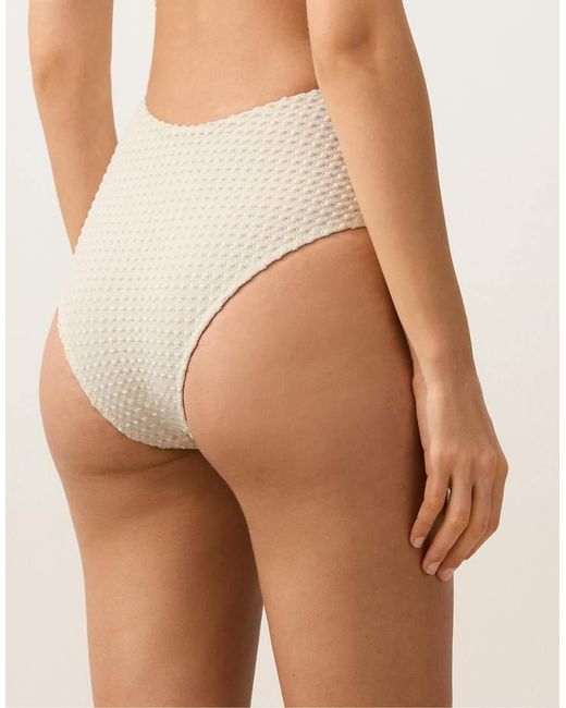 Oysho Natural Bubble Crochet Asymmetric Trikini