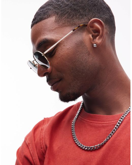 Le Specs Red – odyssey – runde sonnenbrille mit metallgestell und polarisierten gläsern