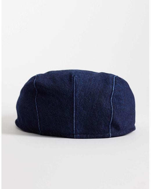 ASOS Blue Denim Flat Cap for men