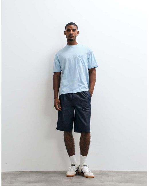 ARKET Blue Washed T-shirt With Pocket for men