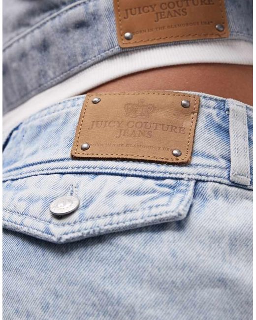 Juicy Couture White Diamante Co-ord Logo Mini Denim Pleated Skirt