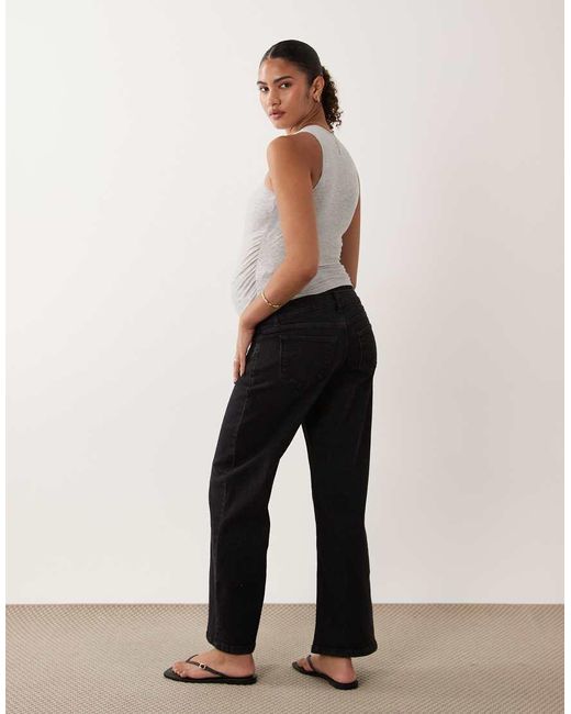 Mama.licious Black Mamalicious Maternity Soul Over The Bump Wide Leg Jeans