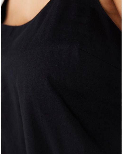 ASOS Black Asos Design Curve Scoop Neck Shift Mini Dress