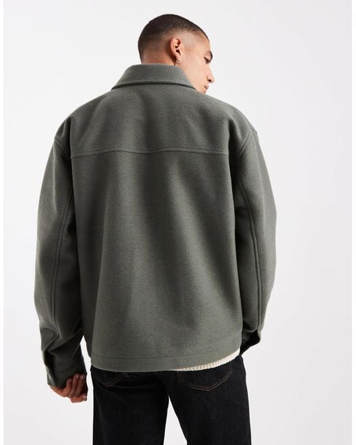 ASOS – harrington-jacke in Gray für Herren
