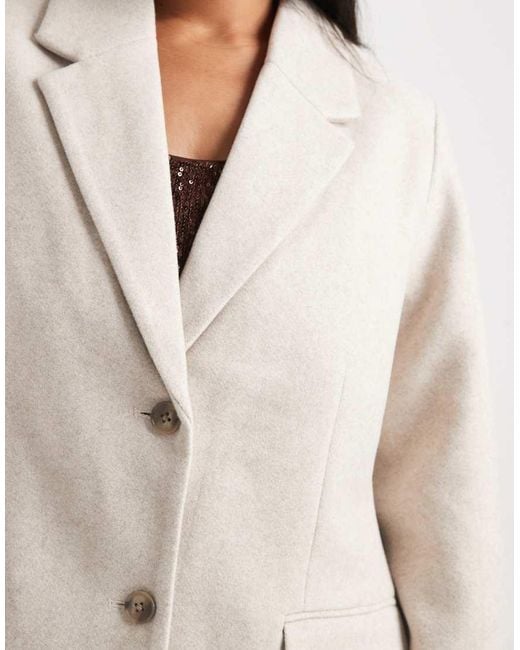 Vero Moda Natural Felt Oversized Blazer Jacket