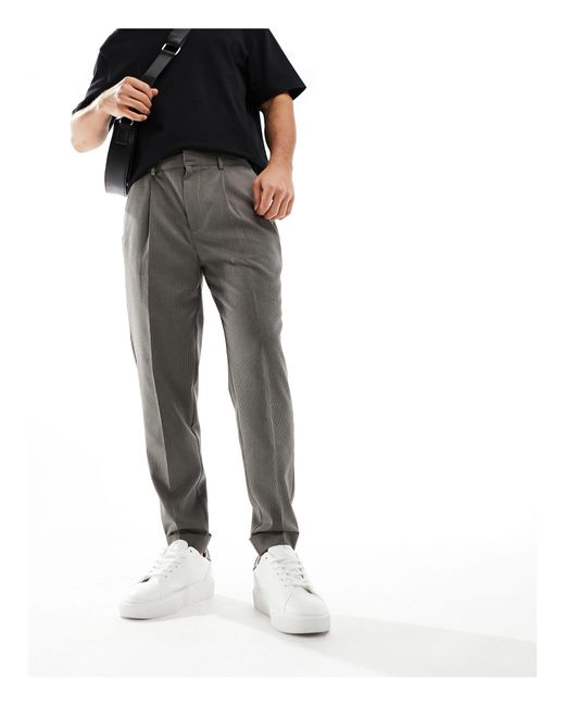 ASOS Black Smart Tapered Fit Trousers for men