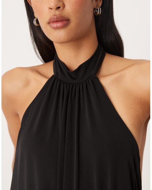 gina backless mesh mini dress Cut-Out Ruched Halterneck Maxi Dress in White - L