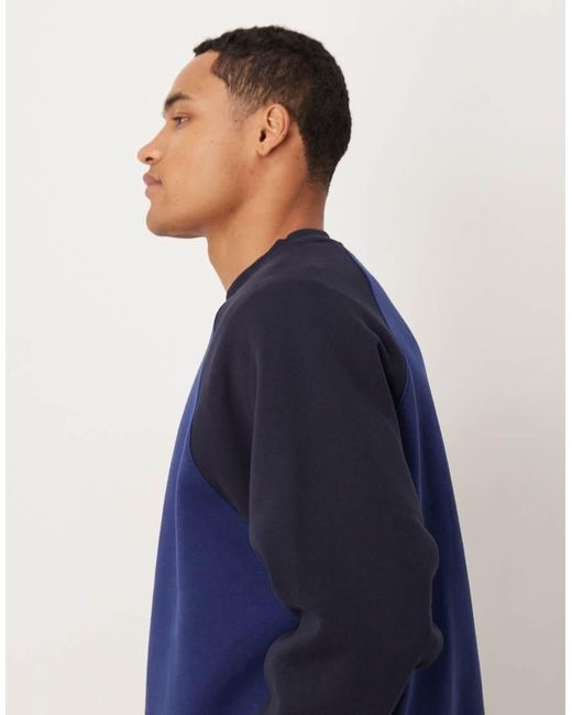 Sudadera Azul Marino Extragrande Con Mangas Raglán De (Parte De Un Conjunto) ASOS de hombre de color Blue