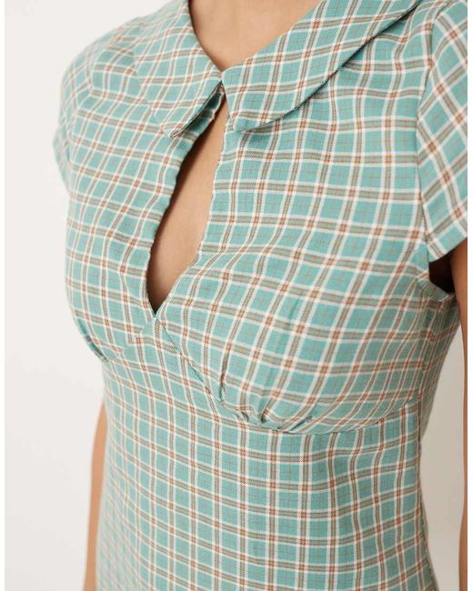 Motel Natural Medora Colllared Mini Dress