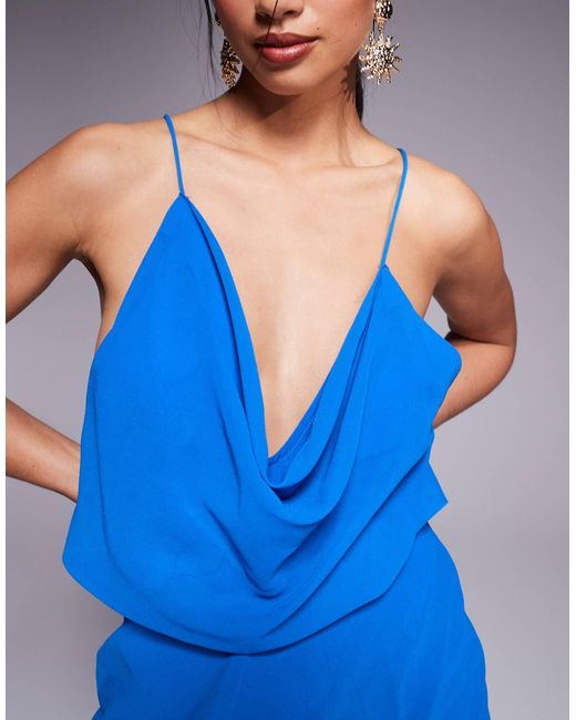ASOS Blue Asos design petite – racerback-maxikleid