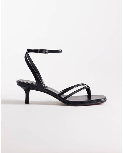 ASOS White Harbour Minimalist Strappy Flip Flop Kitten Heel Sandals