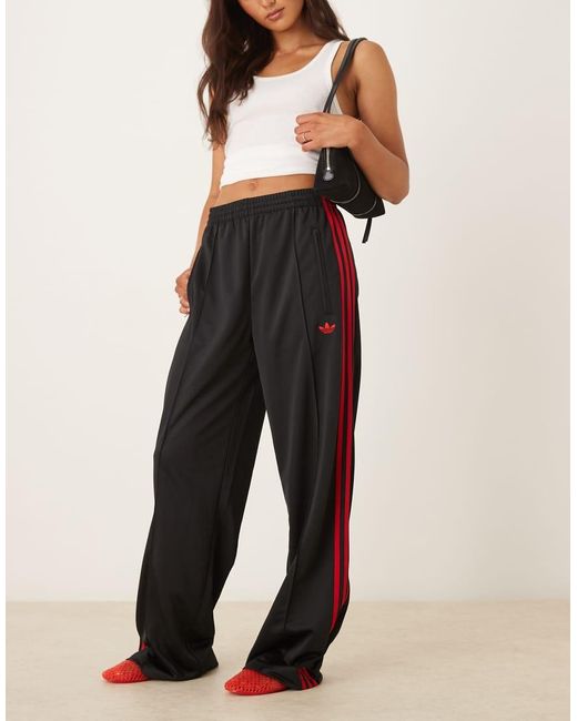 Pantalones De Chándal Negros Y Rojos Firebird Loose De Adidas Originals de color Blue