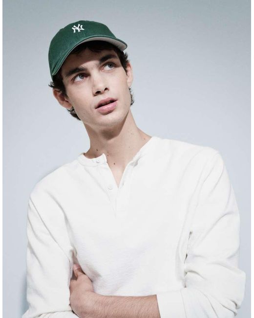 ASOS Gray Regular Fit Long Sleeve T-shirt With Henley Neck for men