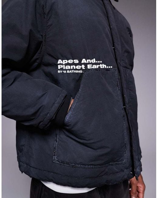 Aape By A Bathing Ape Blue Aape By A Bathing Ape Boxy Workwear Trucker Jacket for men