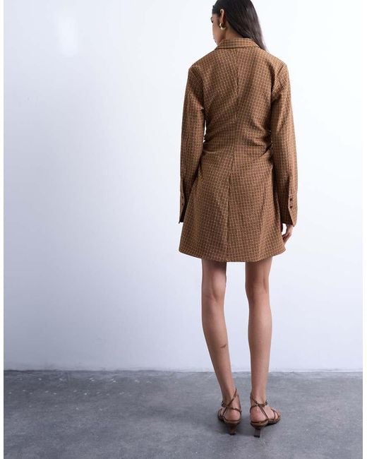 TOPSHOP White Tuck Side Shirt Dress