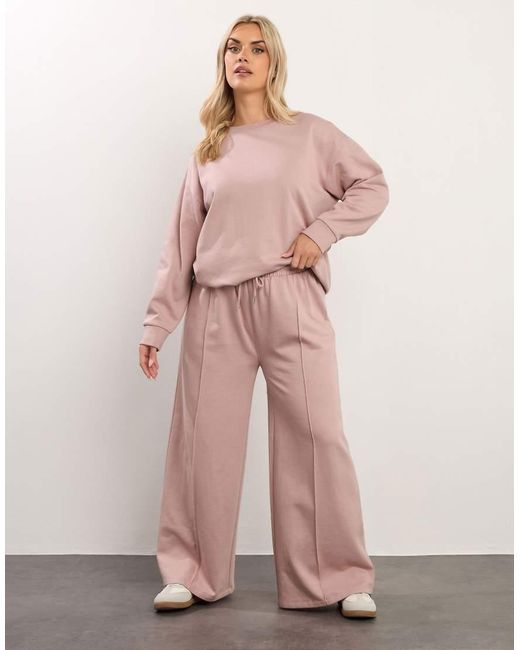 Yours Clothing Pink Wide Leg Joggers