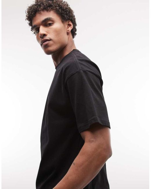 Weekday Black Loose Boxy Oversized Fit T-shirt for men