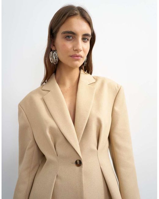 TOPSHOP Natural Extreme Cinched Waist Blazer