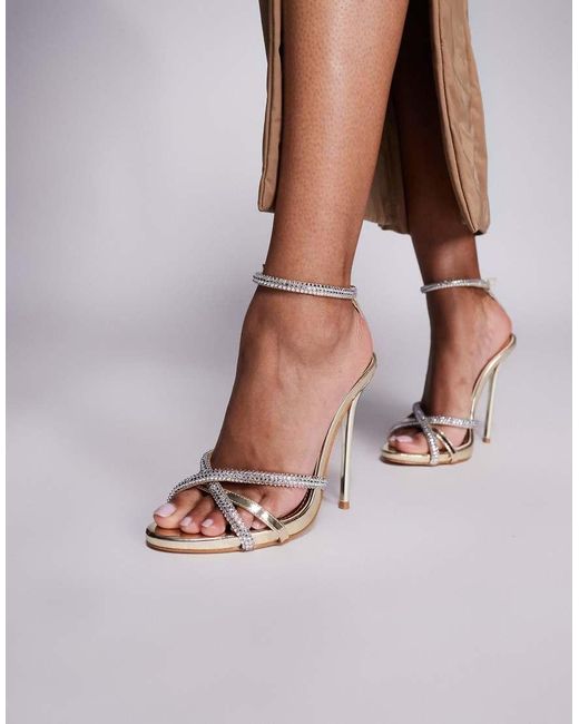 SIMMI White Simmi London Solar Embellished Heeled Sandals