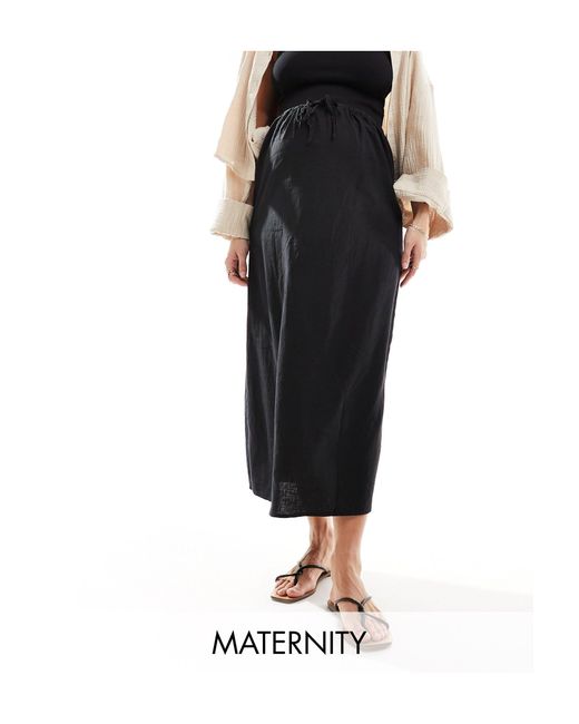 Cotton On Black Cotton On Maternity Maxi Slip Skirt