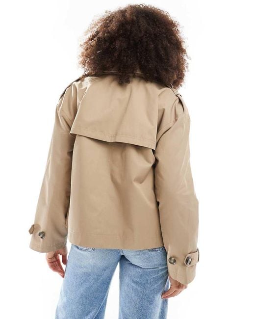 Trench Corto Rétro di Cotton On in Natural