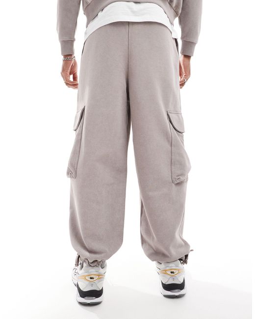 ASOS Gray Oversized Co-ord jogger With Cargo Pockets for men