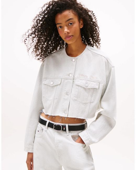 Tommy Hilfiger White – cropped jeansjacke