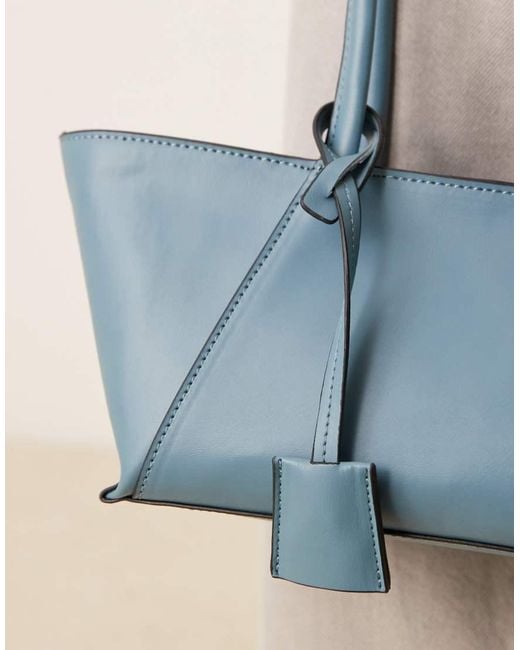 ASOS Blue Elongated Shoulder Bag With Seam Detail