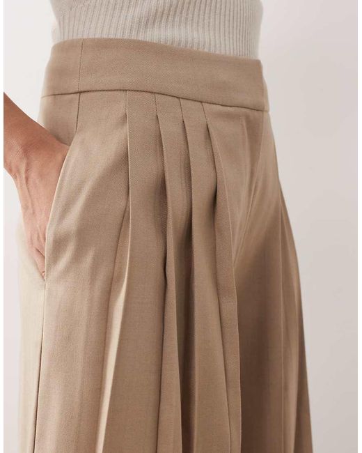 ARRANGE Natural Tailored Wide Leg Trouser Co-ord With Pleats