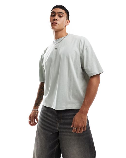 T-shirt oversize squadrata grigia con stampa di cherubini sulla schiena di ASOS in Gray da Uomo