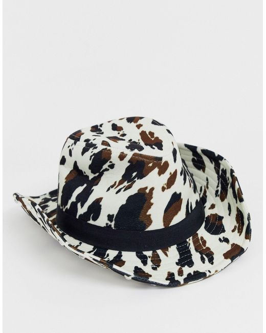 ASOS Synthetic Cow Print Cowboy Hat 